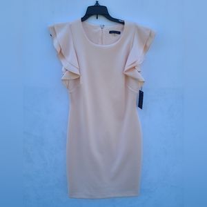 Tommy Hilfiger pink ruffled sleeve dress size 8
